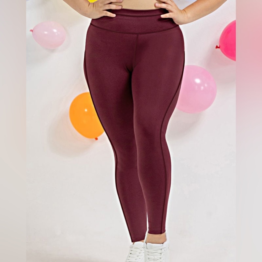 Pop Fit Jane Leggings Burgandy size 2xl